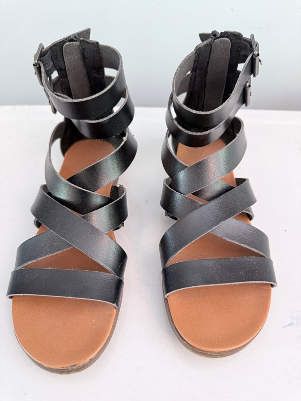 BLack gladiator sandals